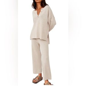 LILLUSORY Women's 2 Piece Knit Sweatsuit Set